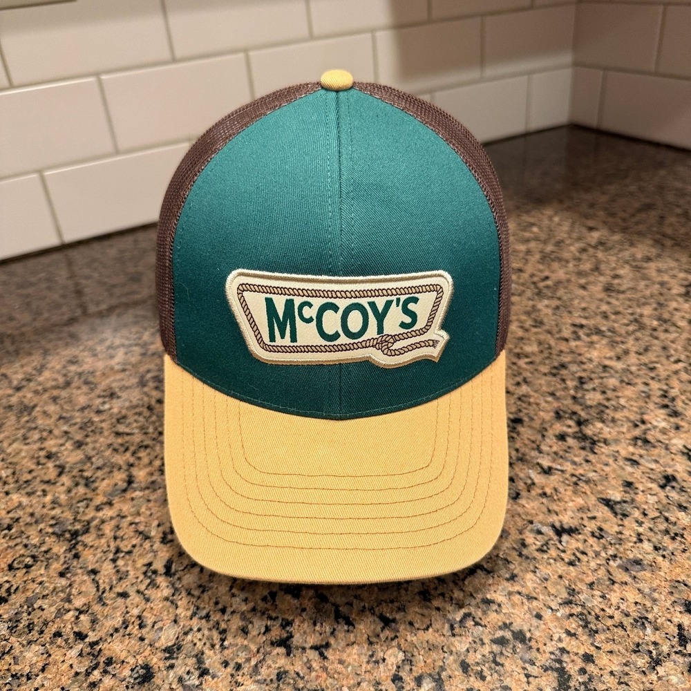 McCoy's Building Supply Trucker Hat Snapback Men's Adjustable Green Brown Yellow